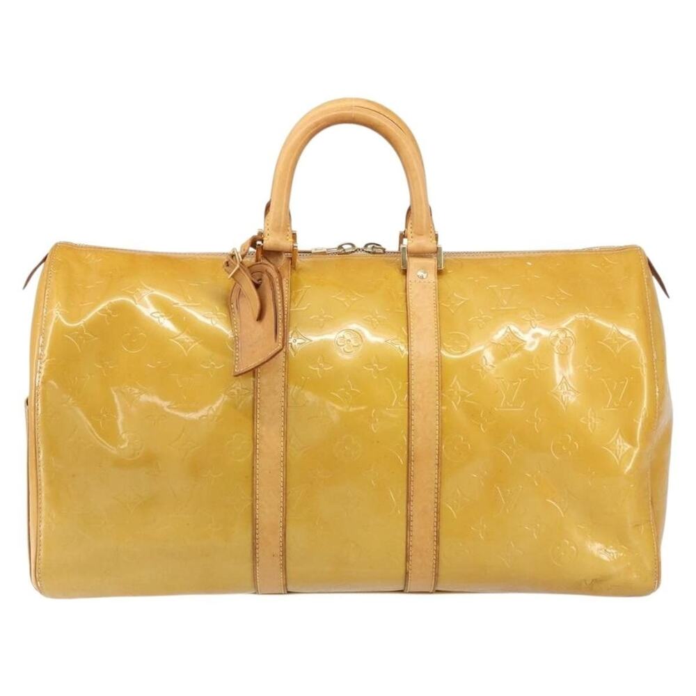 Louis Vuitton Monogram Vernis Mercer Boston Bag Beige
